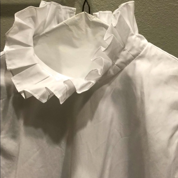 Sandro White ruffle collar top - Picture 2 of 6